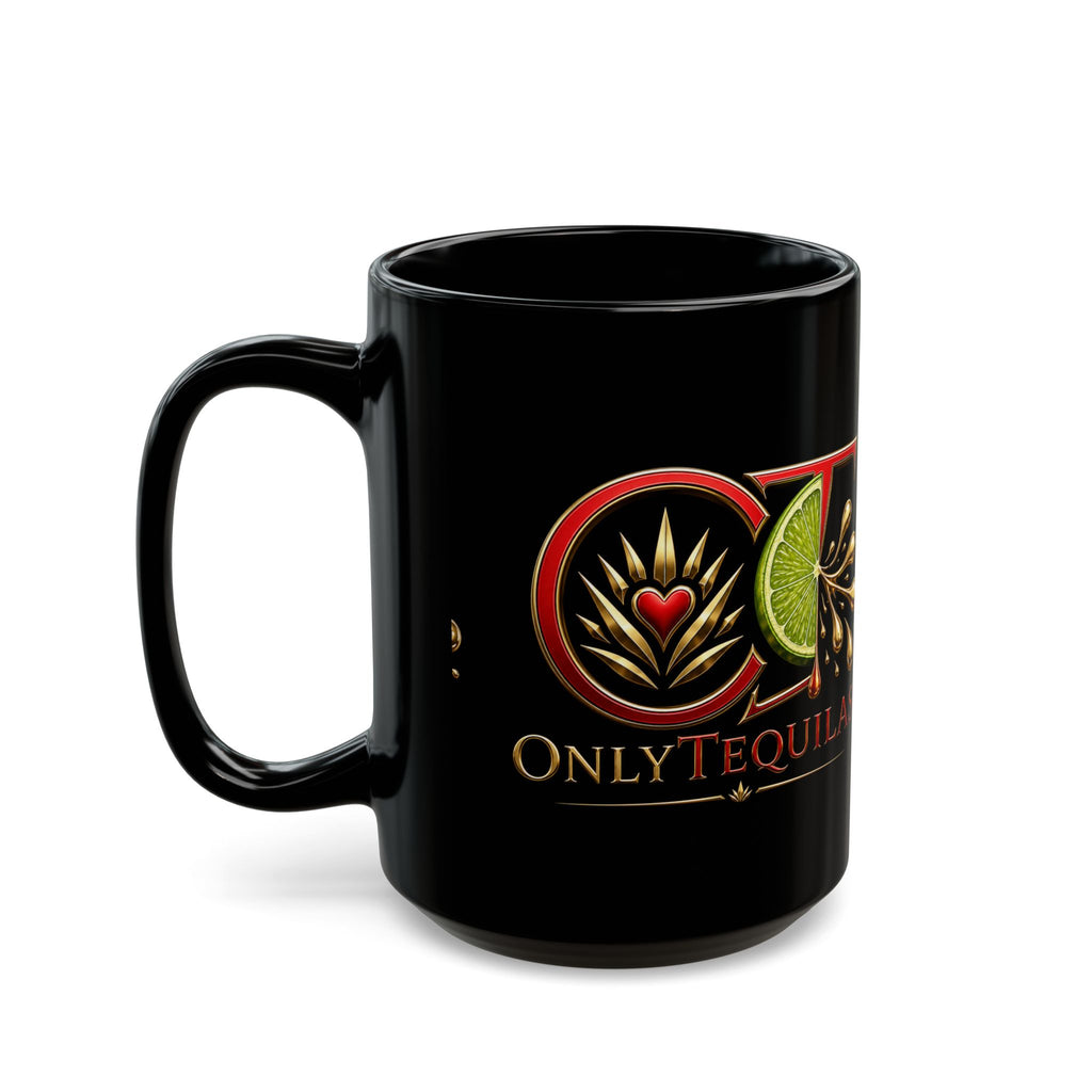Only Tequilas Black Ceramic Mug – Lime & Agave Bar Coffee Cup (11oz, 15oz)