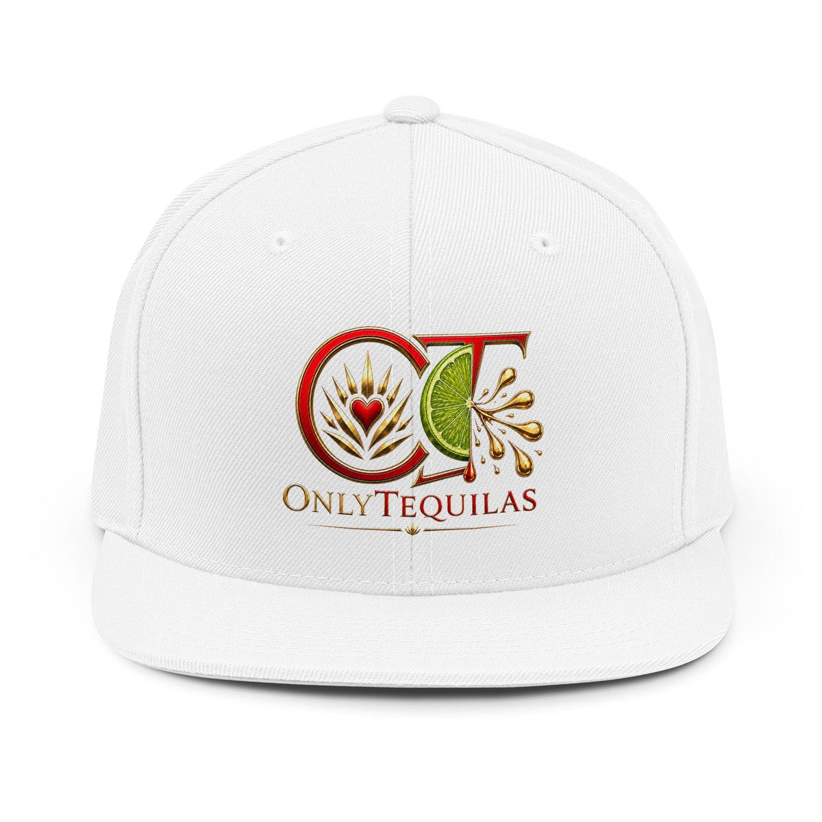 OnlyTequilas Snapback Hat — Embroidered Lime & Agave Logo Cap