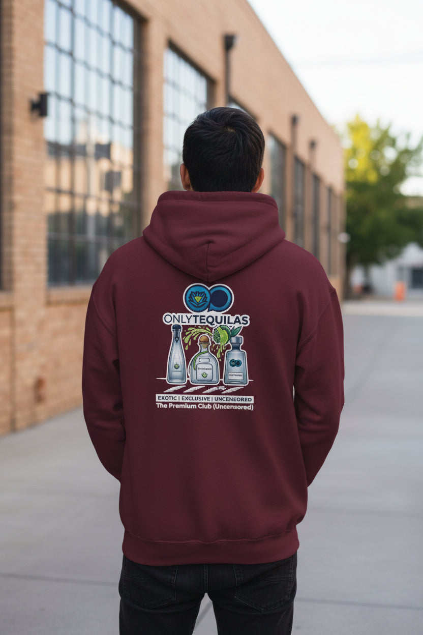 Only Tequilas Hoodie — Graphic Tequila Bottle & Lime Pullover