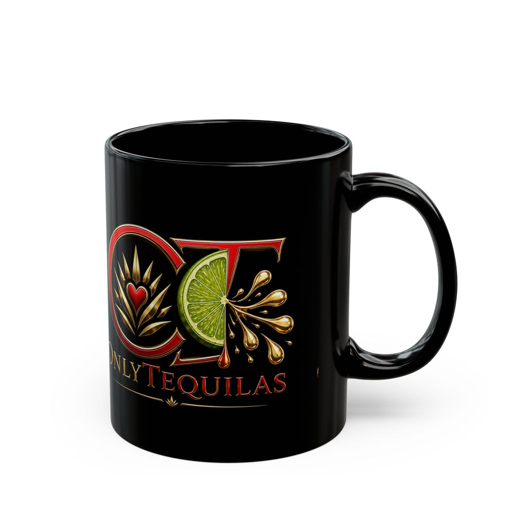 Only Tequilas Black Ceramic Mug – Lime & Agave Bar Coffee Cup (11oz, 15oz)