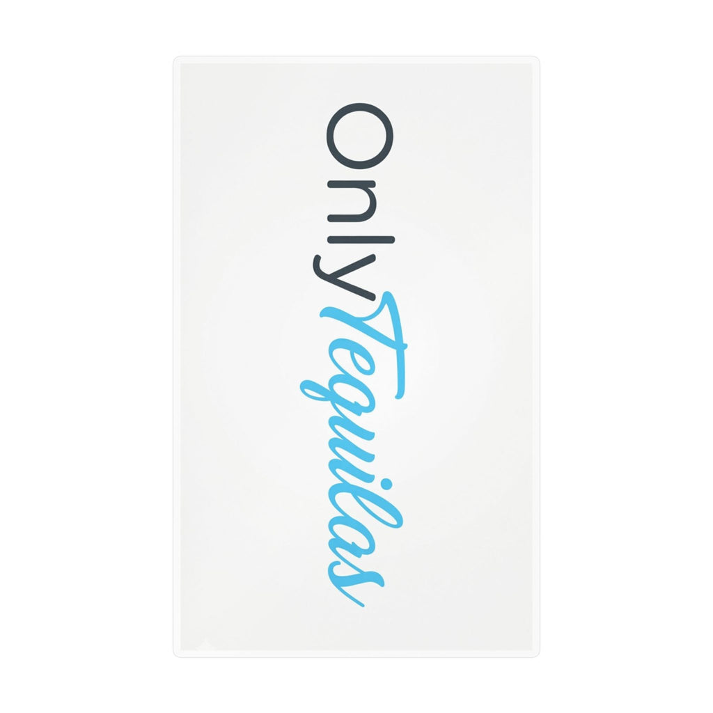 Kiss-Cut Vinyl Decal — "Only Tequilas" Vertical Logo Sticker (Blue & Black)