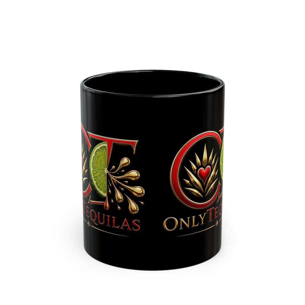 Only Tequilas Black Ceramic Mug – Lime & Agave Bar Coffee Cup (11oz, 15oz)